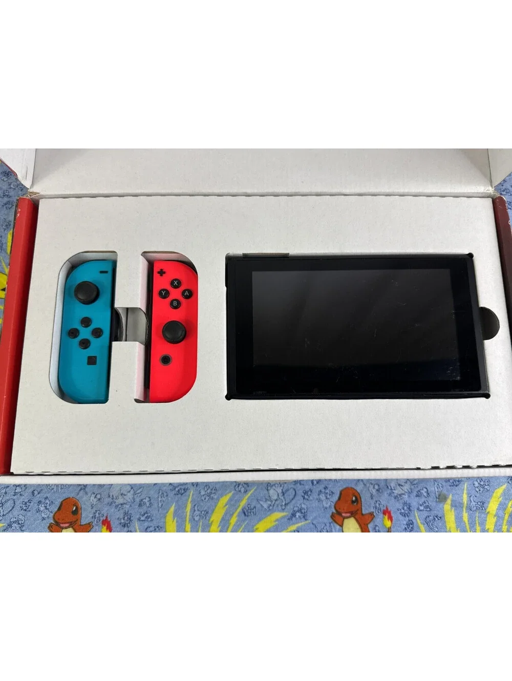 Nintendo Switch HAC-001 Console Neon Blue/Red Joy-Con, Complete Set In Box